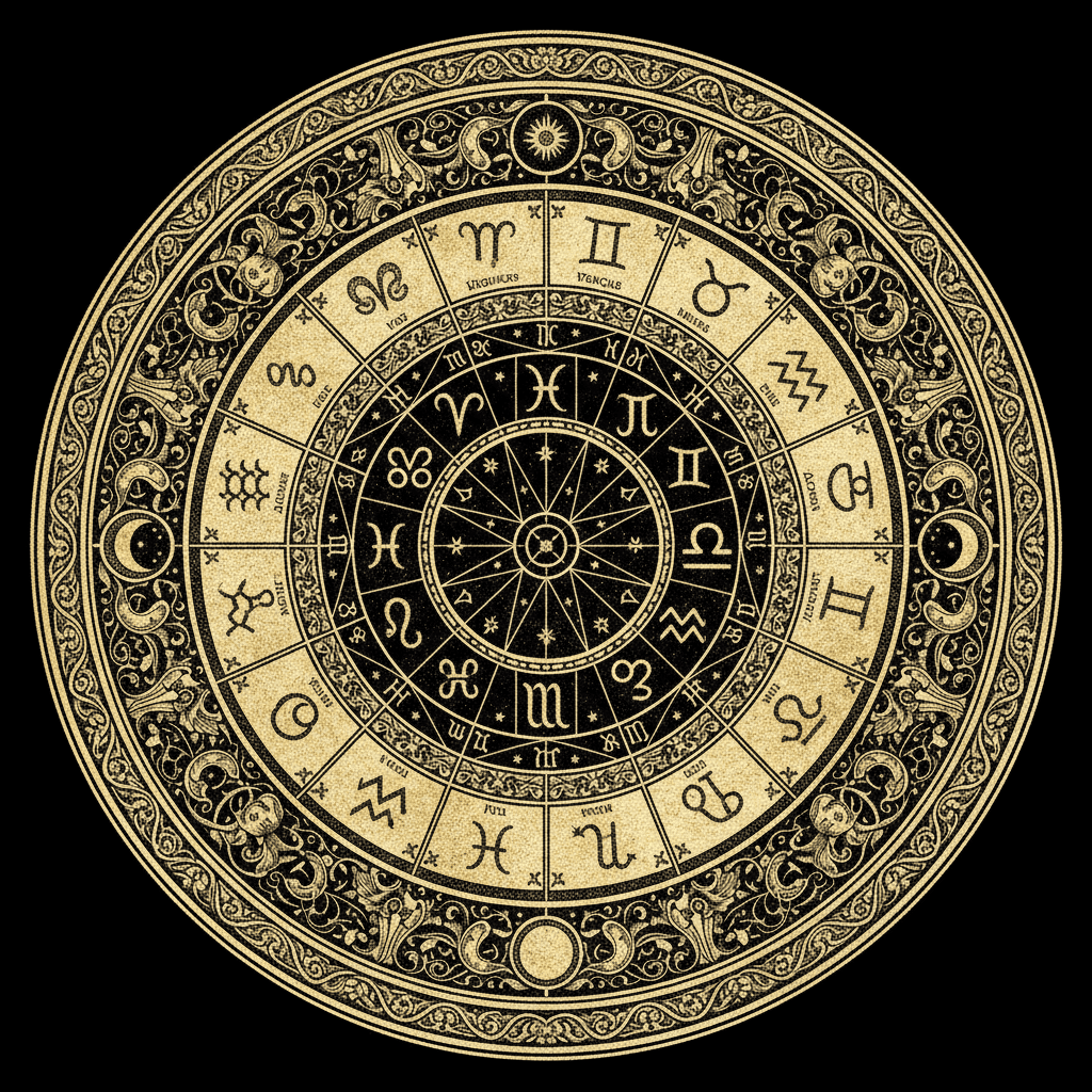 Ornate celestial birth chart