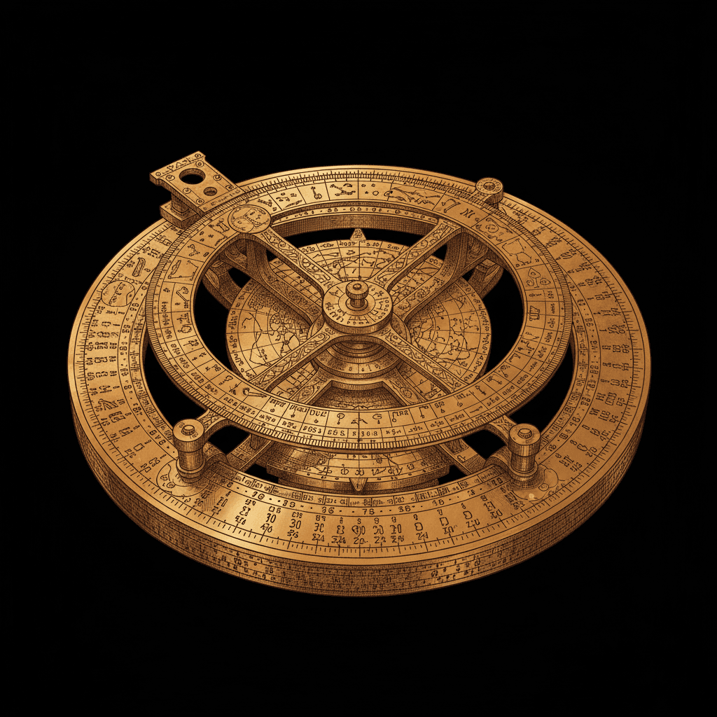 Antique celestial astrolabe
